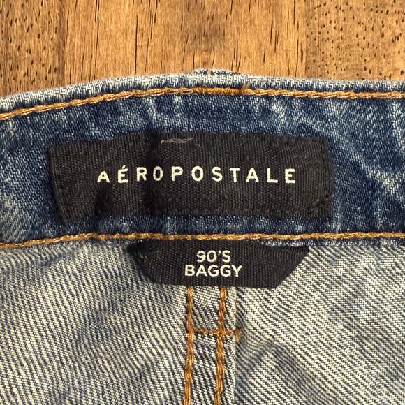 Aeropostale 90’s Baggy Thrashed Distressed Denim Jean High Rise Women’s Size 8 - Picture 6 of 9